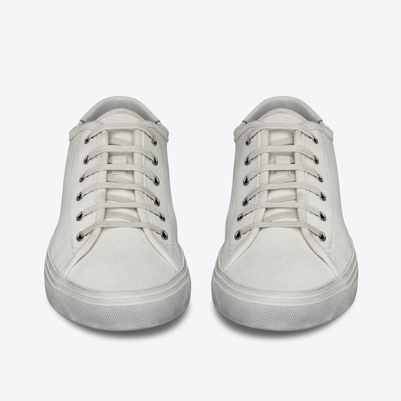 SAINT LAURENT MALIBU CANVAS & LEATHER SNEAKER - Picture 6 of 7